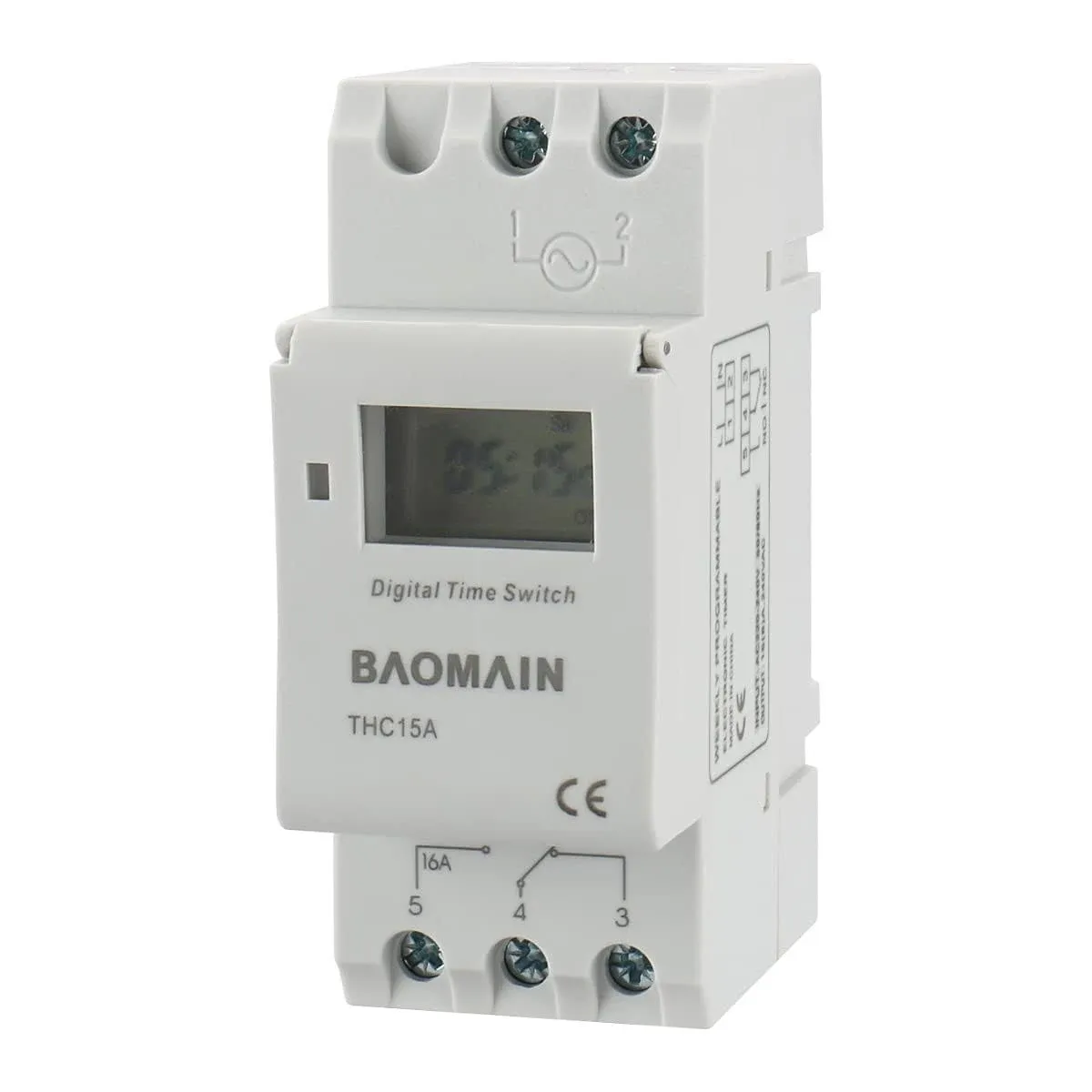 Baomain THC15A AC 220V - 240V Digital LCD Power Programmable Timer Time Switch Relay 16A Amp