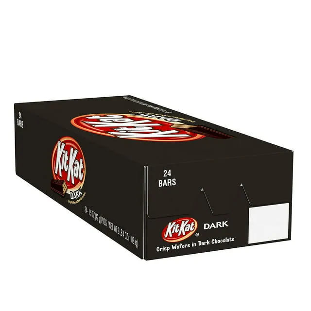 KIT KAT Dark Chocolate Candy Bar, Halloween Candy, 24 count, Dark/Chocolate 