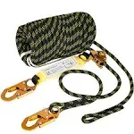 VEVOR Vertical Lifeline Assembly, 25 ft Fall Protection Rope, Polyester Roofing Rope, CE Compliant Fall Arrest Protection Equip