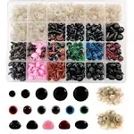 FEMBW 600PCS Safety Eyes and Noses with Washers for Crochet Toys