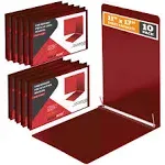 Performore 10 Pack of 11x17 Inch Landscape Pressboard Presentation Binder Folder, Red Fiberboard Report Cover with Metal Prong Paper Fastener to Neatly Bind Reports, Proposals, Transcripts