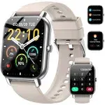 Smart Watch (Answer/Make Calls), 1.85" Smart Watches for Men Women 110+ Sport Modes Fitness Tracker with Sleep Heart Rate Monitor, Pedometer, IP68 Waterproof Fitness Watch for iOS Android Smart Watch