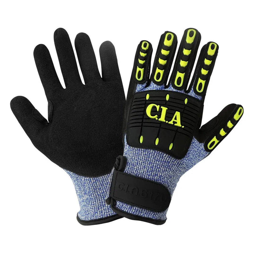 Vise Gripster C.I.A. CIA617V Cut, Impact, Puncture, and Abrasion Resistant Nitrile Double-Coated Gloves, Cut Level A5, Size X-Large