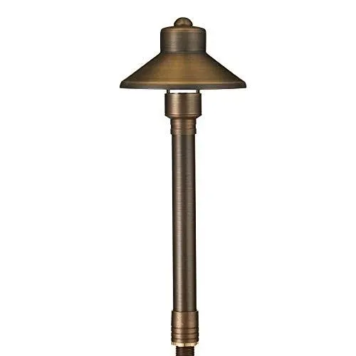 Volt Flat Hat 12V Brass Mini Path Light