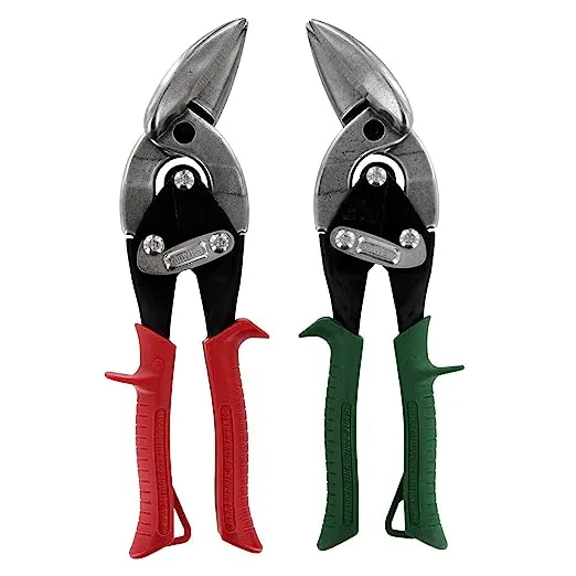 Offset Aviation Snip Set, 2-Piece, Forged Blade, Alloy Steel, Includes Left and Right Cut Models