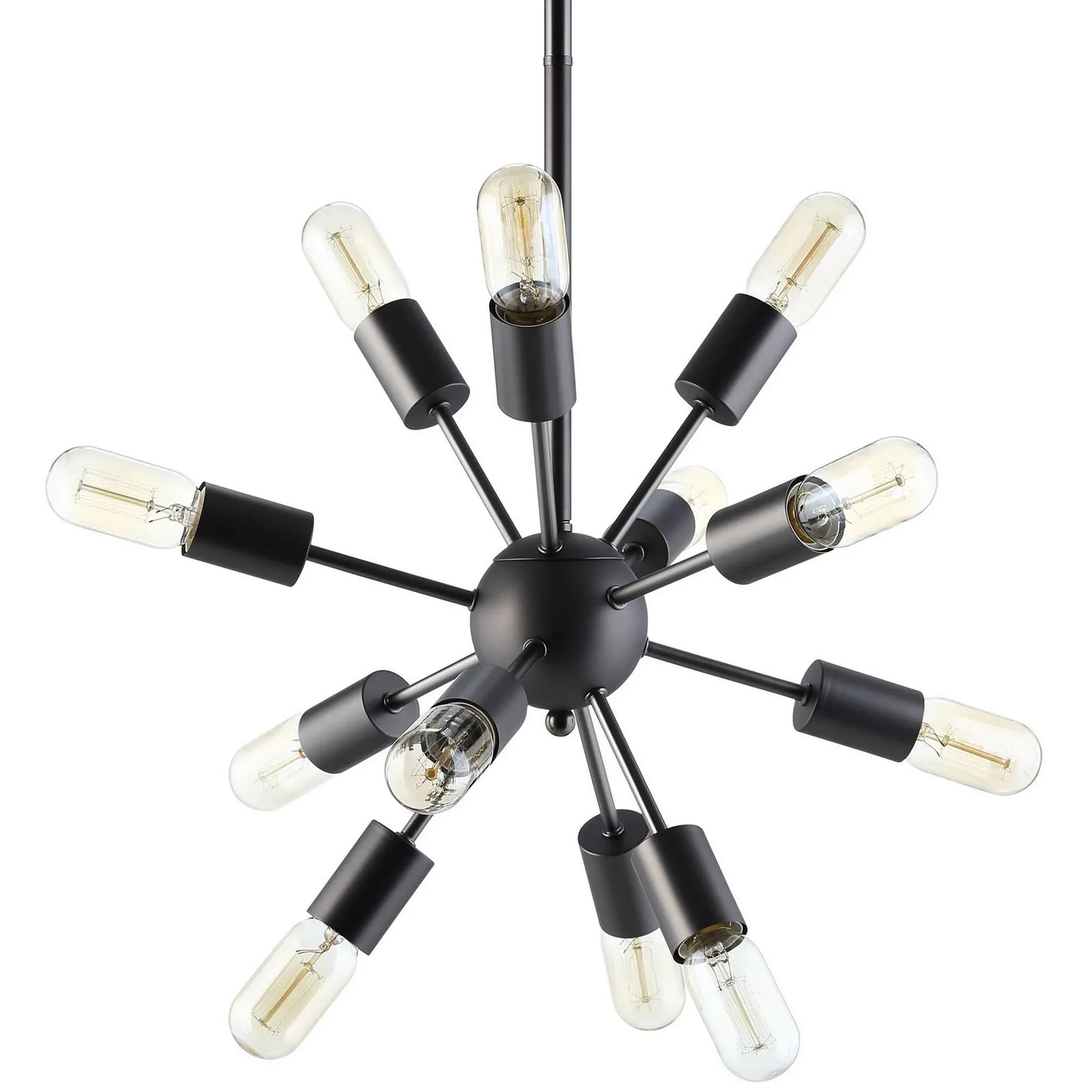 Modway Spectrum Mid-Century Modern Steel Ceiling Light Pendant Chandelier In Black