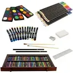 US Art Supply 162 Piece-Deluxe Mega Wood Box Art, Painting & Drawing Set