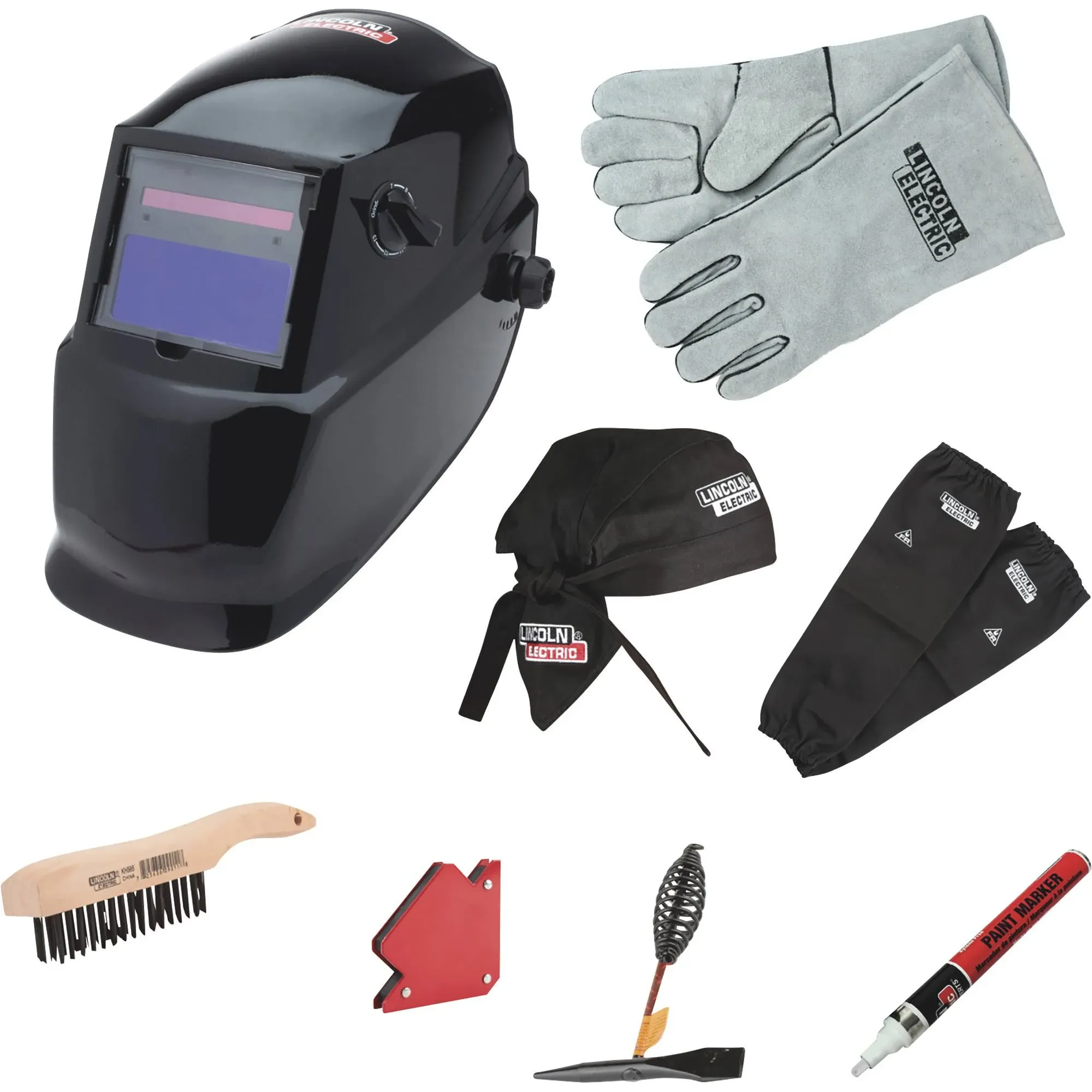 Lincoln Electric Auto-Darkening Welding Helmet Kit, Glossy Black, Model# K4767-1